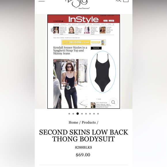 Only Hearts Second Skins Low Back Thong Black Bodysuit Size Medium NWT - Picture 2 of 5